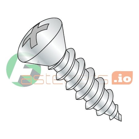 Newport Fasteners Sheet Metal Screw, #12 x 2 in, Zinc Plated Steel Oval Head Phillips Drive, 1500 PK 268272